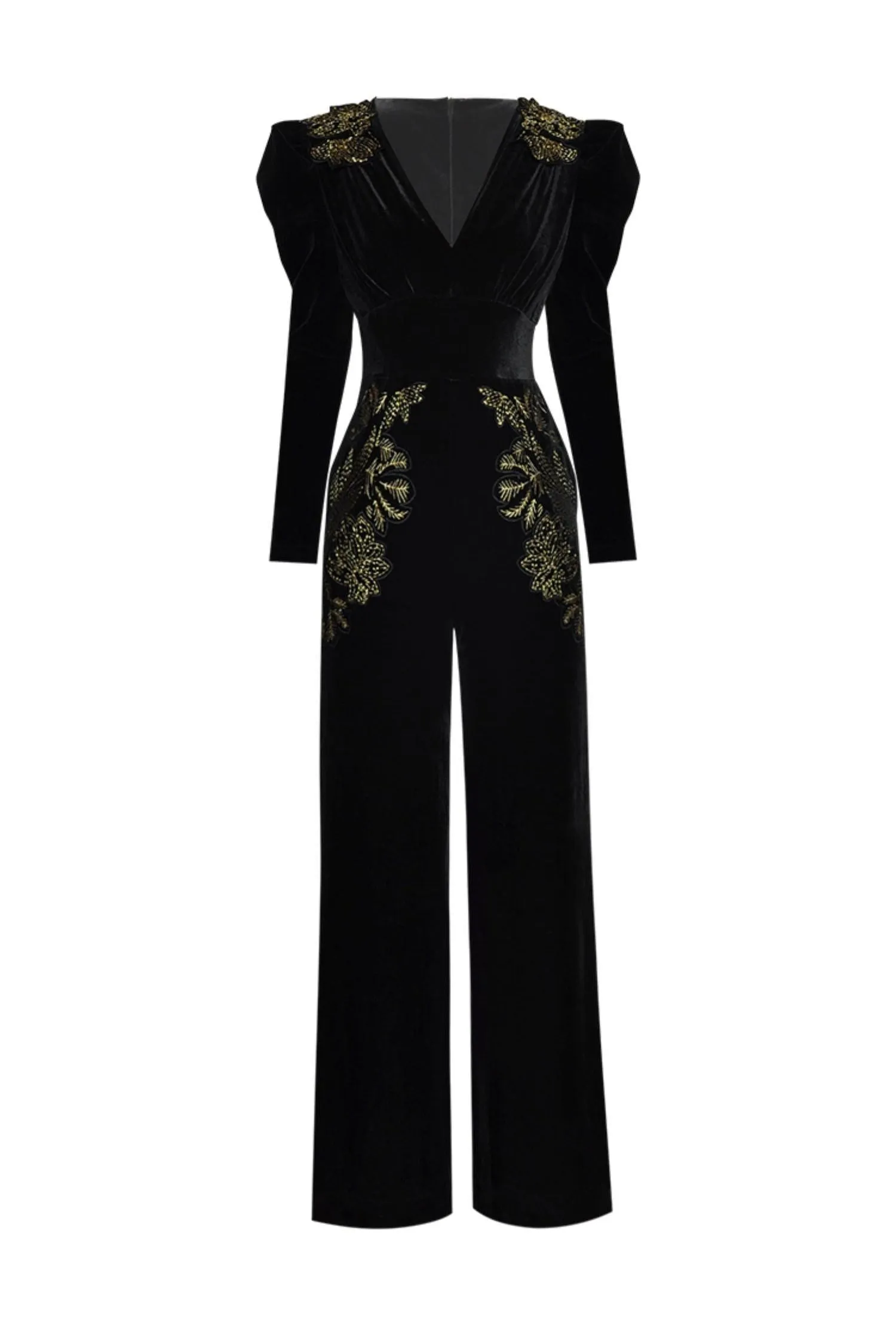 long sleeve embroidery velvet Jumpsuit - JM200