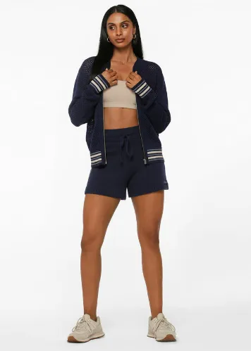 Lorna Jane Contrast Knit Kick Short - French Navy