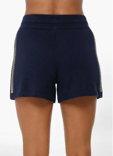Lorna Jane Contrast Knit Kick Short - French Navy