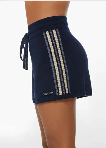 Lorna Jane Contrast Knit Kick Short - French Navy
