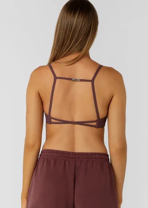 Lorna Jane Irresistible Luxe Rib Sports Bra - Amethyst Shadow