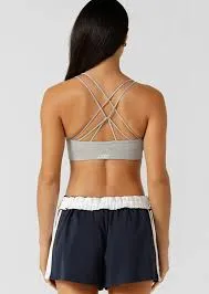 Lorna Jane Lotus Crop True Comfort Sports Bra - Grey Marl