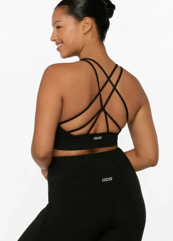 Lorna Jane Lotus Longline Bra - Black
