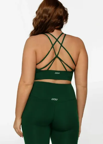 Lorna Jane Lotus Longline Sports Bra - Dark Green