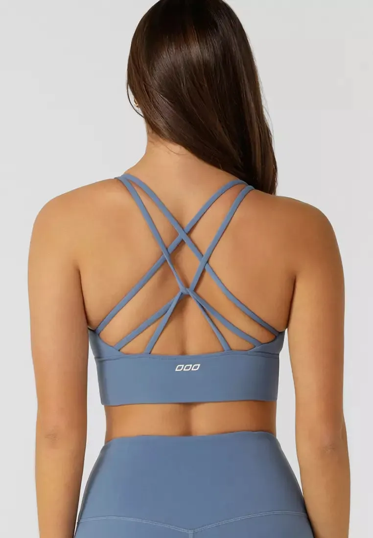 Lorna Jane Lotus Longline Sports Bra - Moonlight Blue