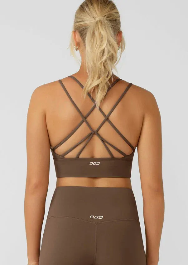 Lorna Jane Lotus Longline Sports Bra - Stone