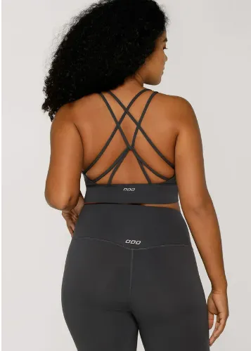 Lorna Jane Lotus Longline Sports Bra - Titanium