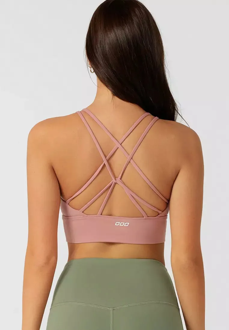 Lorna Jane Lotus Longline Sports Bra - Wild Rose