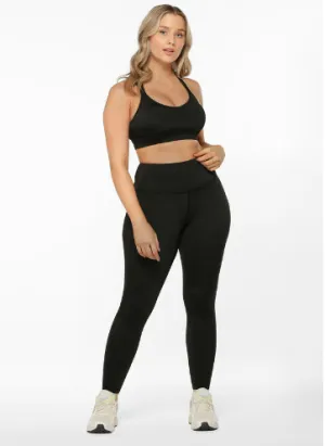 Lorna Jane Lotus No Chafe Cool Touch Ankle Biter Leggings - Black
