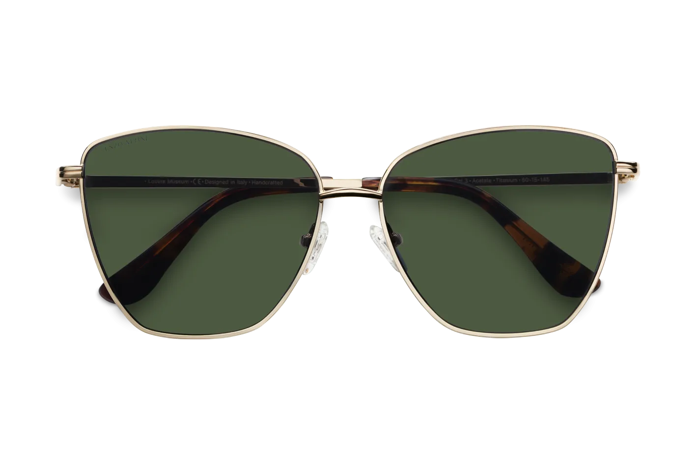 Louvre Museum / Tortoise & Gold Color   Green Lens