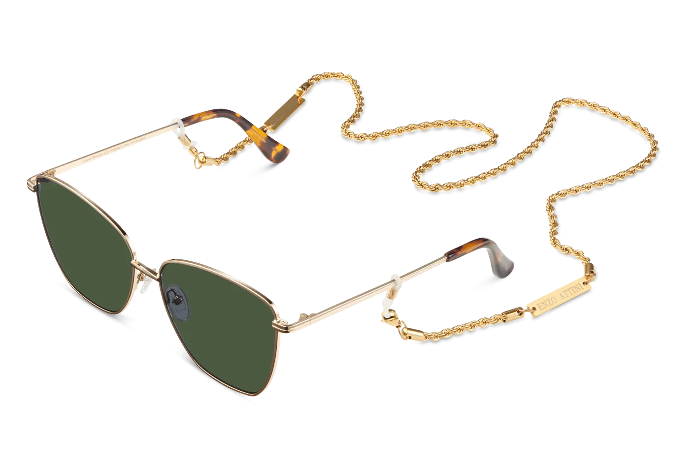 Louvre Museum / Tortoise & Gold Color   Green Lens