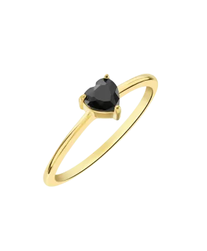 Luv Ring Black 18ct Gold Plated