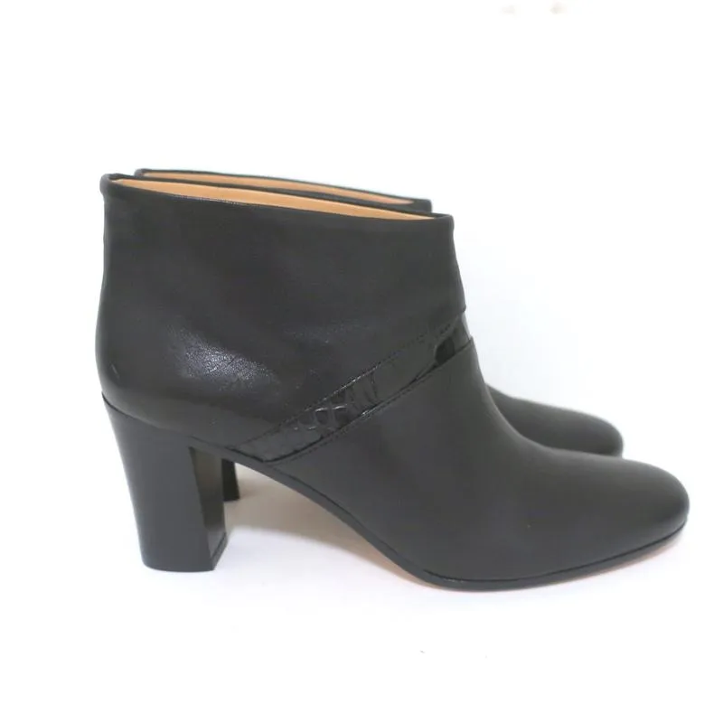 Maison Martin Margiela Booties Black Croc-Trim Leather Size 38 NEW