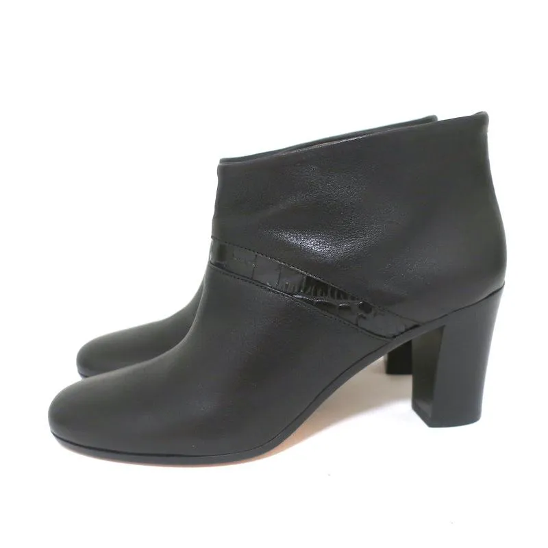 Maison Martin Margiela Booties Black Croc-Trim Leather Size 38 NEW