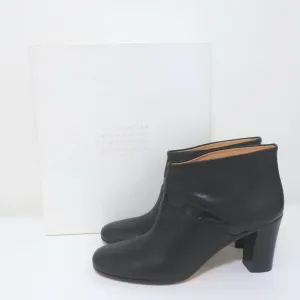 Maison Martin Margiela Booties Black Croc-Trim Leather Size 38 NEW