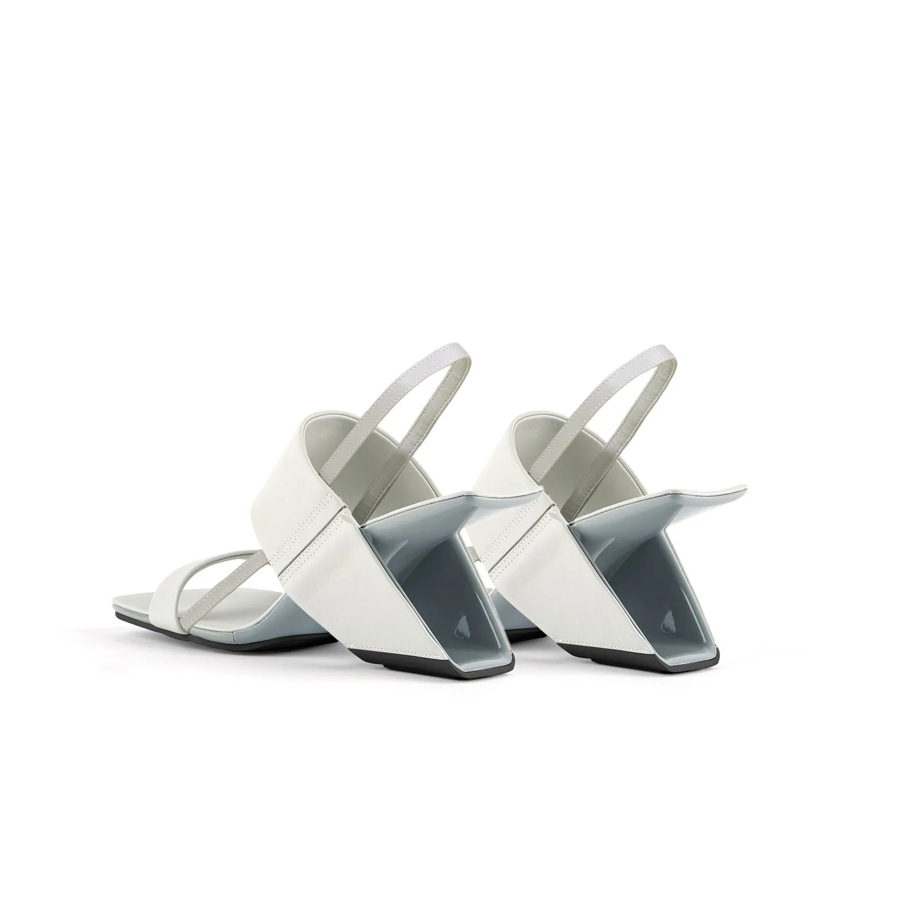 Mallina Strap Leather Heel Sandal - Ivory