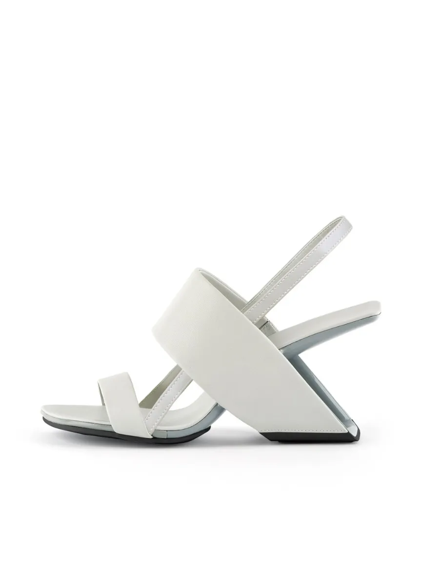 Mallina Strap Leather Heel Sandal - Ivory