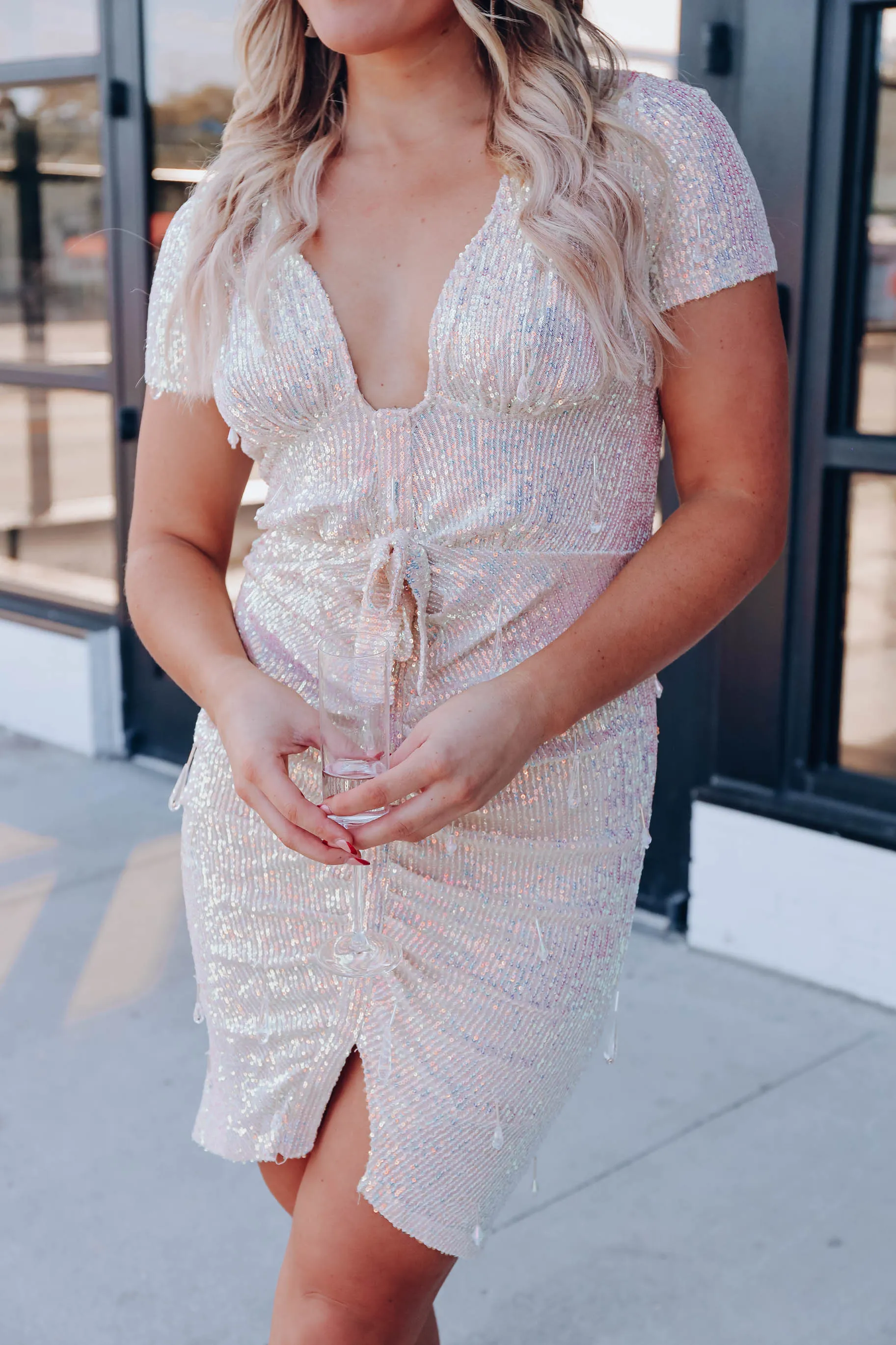Marilyn Sequin Dress - Champagne