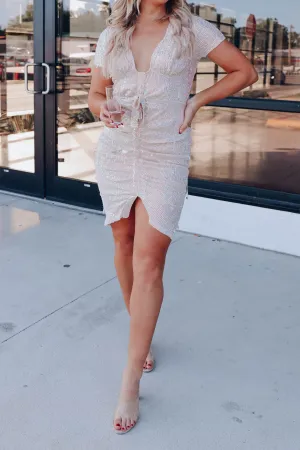 Marilyn Sequin Dress - Champagne