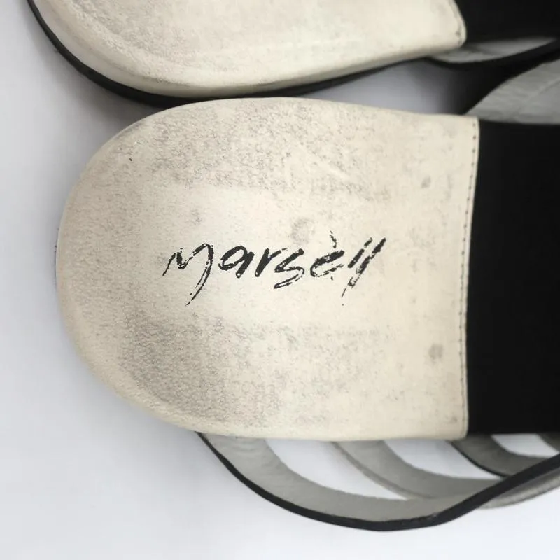 Marsell Strappy Slide Sandals Zeppella Black & White Leather Size 37.5