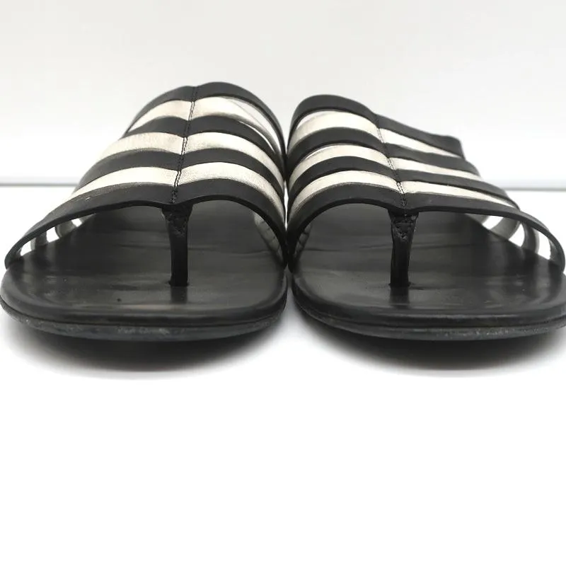 Marsell Strappy Slide Sandals Zeppella Black & White Leather Size 37.5