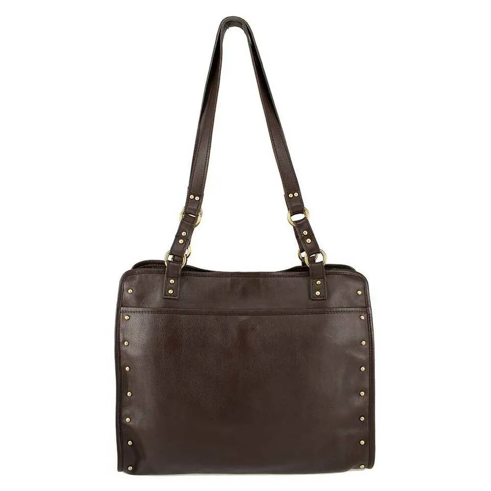 Mary Frances Mix It Up Brown Shoulder Leather Bag Handbag Bead Winter Floral NEW