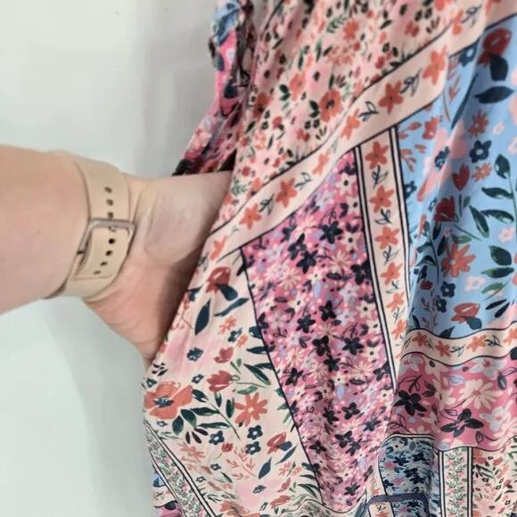 Matilda jane The wildlife maxi dress womens XXL boho prairie floral pink blue