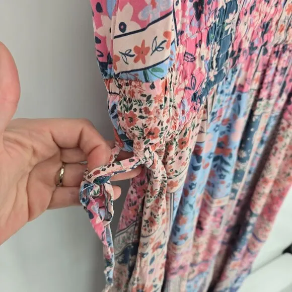 Matilda jane The wildlife maxi dress womens XXL boho prairie floral pink blue