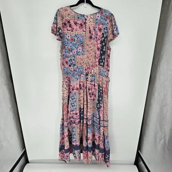Matilda jane The wildlife maxi dress womens XXL boho prairie floral pink blue