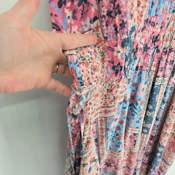 Matilda jane The wildlife maxi dress womens XXL boho prairie floral pink blue