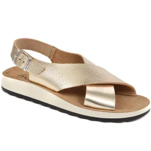 Metallic Cross Strap Sandals - FLY39011 / 324 758