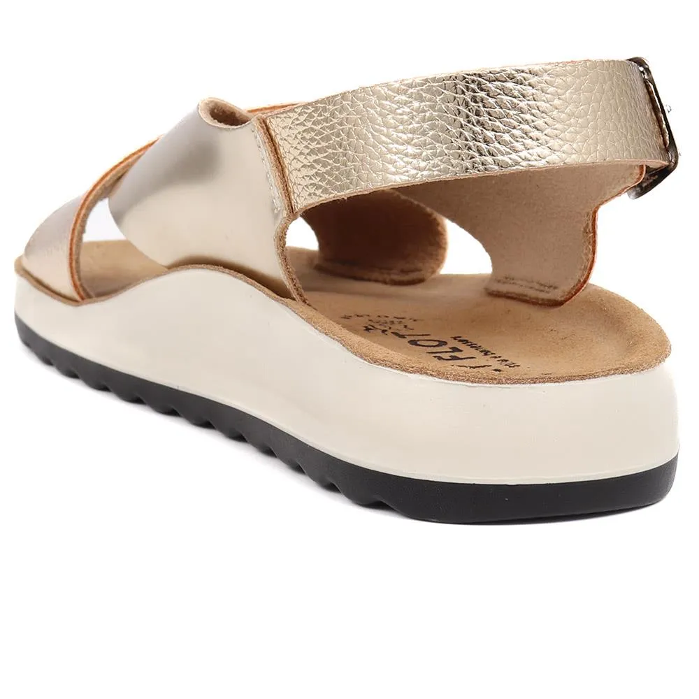 Metallic Cross Strap Sandals - FLY39011 / 324 758
