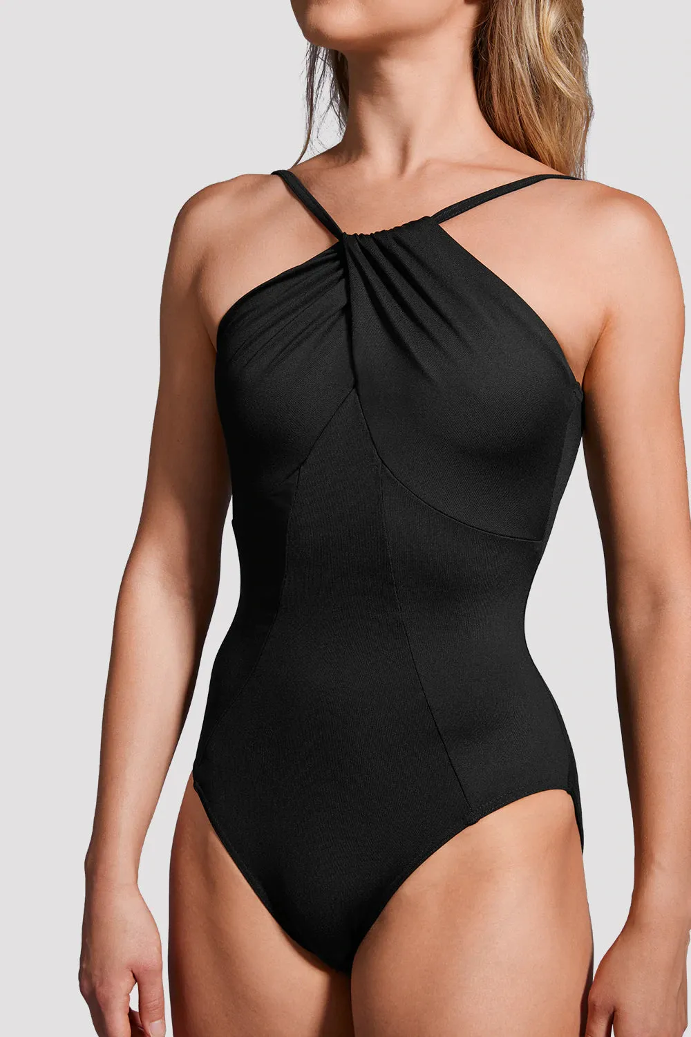 Mirella Black Label - Twist high neck leotard - Black