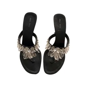 Miu Miu Black Crystal Drop Heels