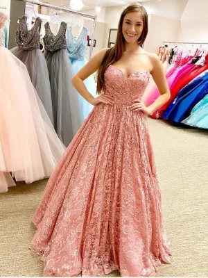 Modest A Line Sweetheart Sleeveless Graduation Long Tulle Prom Dresses/Evening Dress OHC283