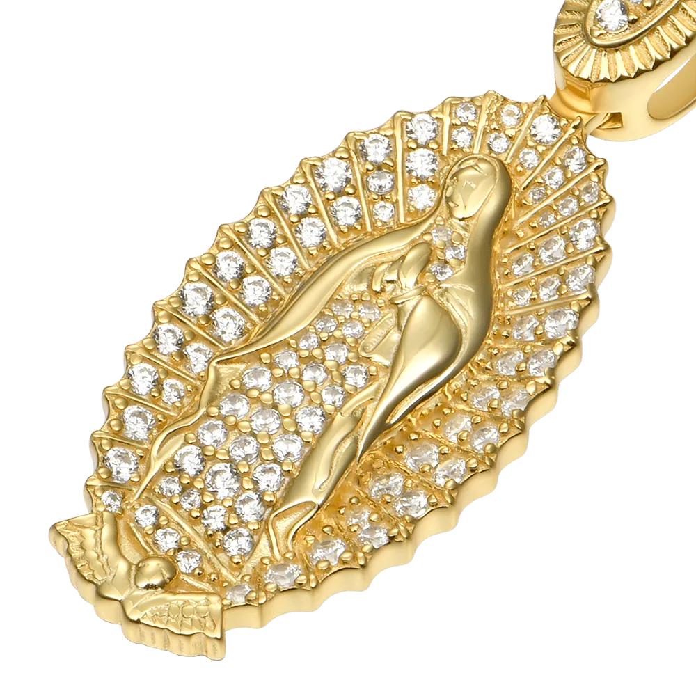 Moissanite Blessed Virgin Mary Pendant