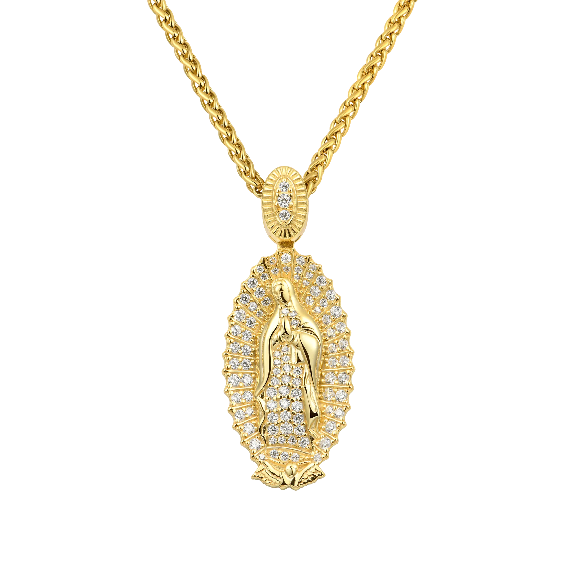 Moissanite Blessed Virgin Mary Pendant