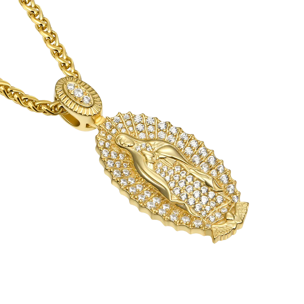 Moissanite Blessed Virgin Mary Pendant