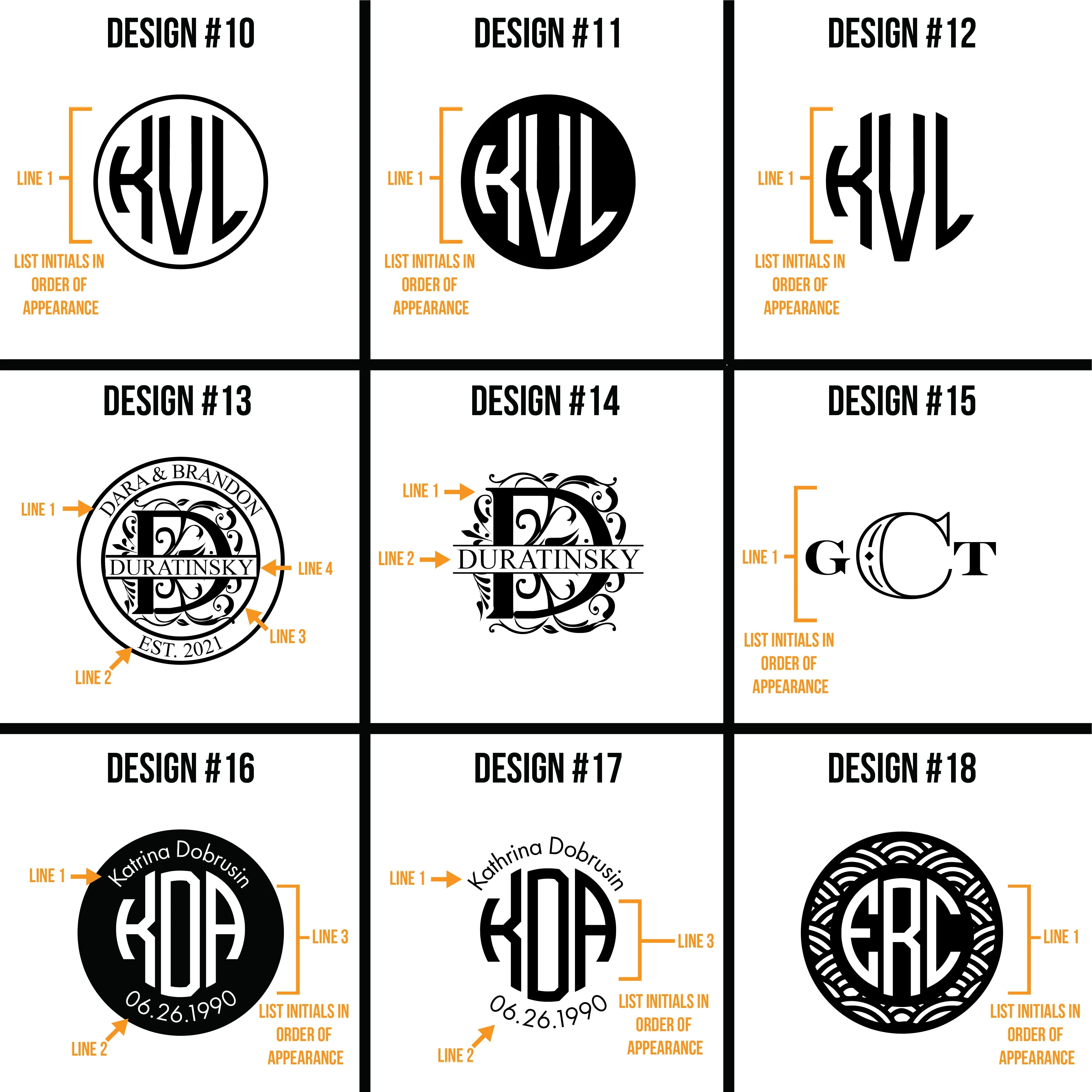 Monogram Outline Circle Design, The Beer Wedge
