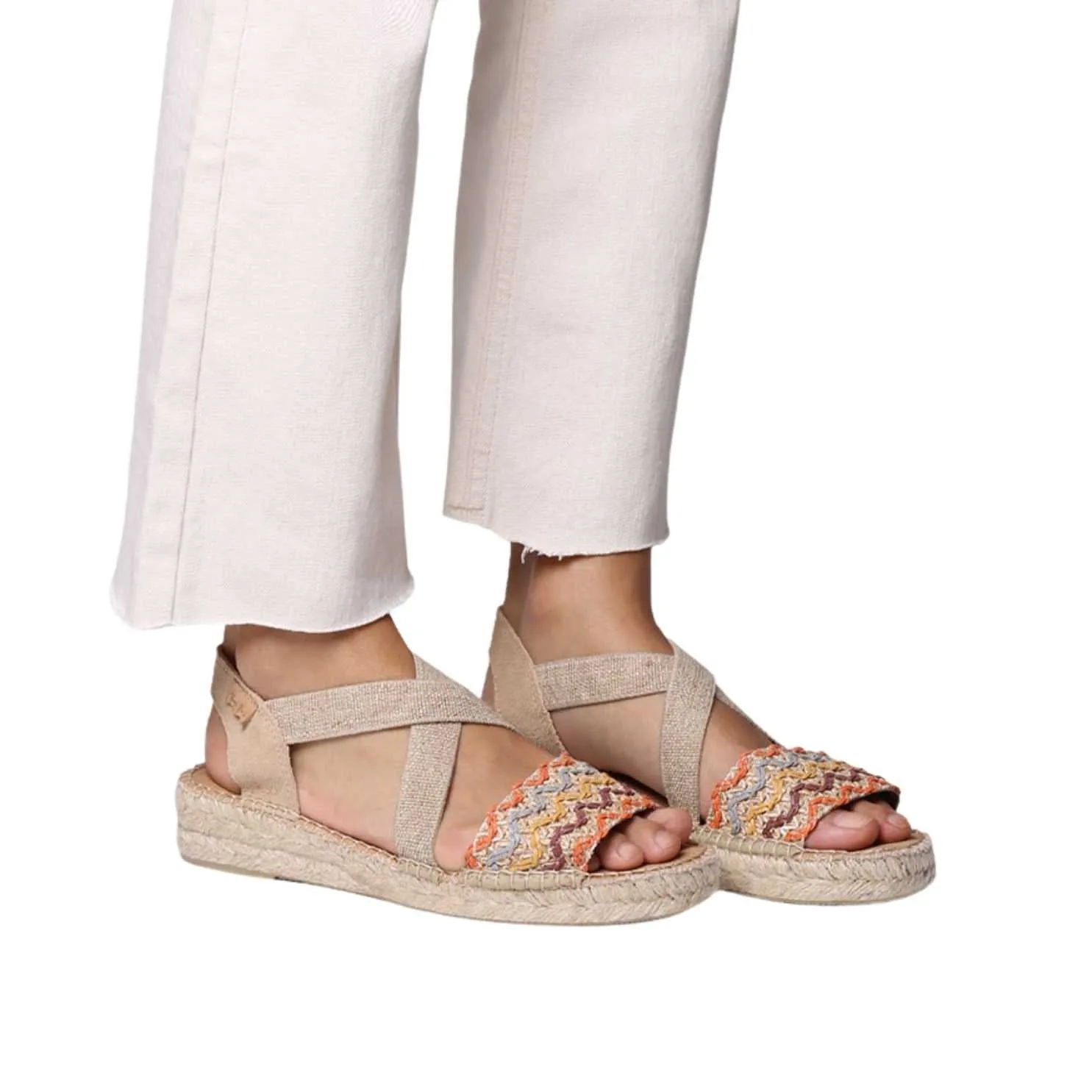 Multicolored Embroidered Fabric Wedge Espadrille for Women - Eider-RS
