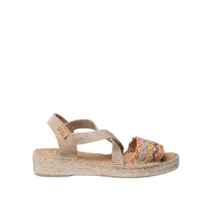 Multicolored Embroidered Fabric Wedge Espadrille for Women - Eider-RS