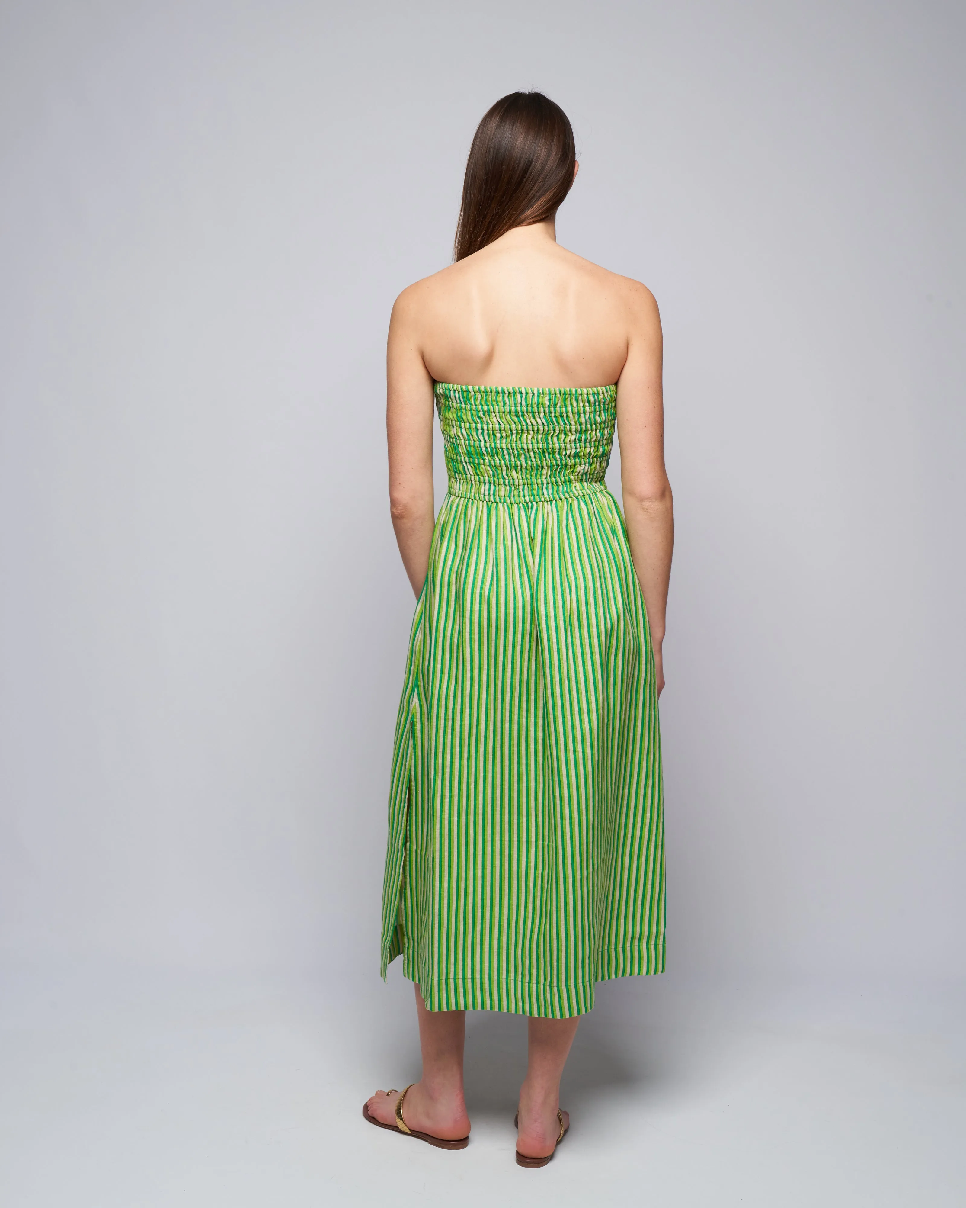 musee midi dress - bau-bau stripe print