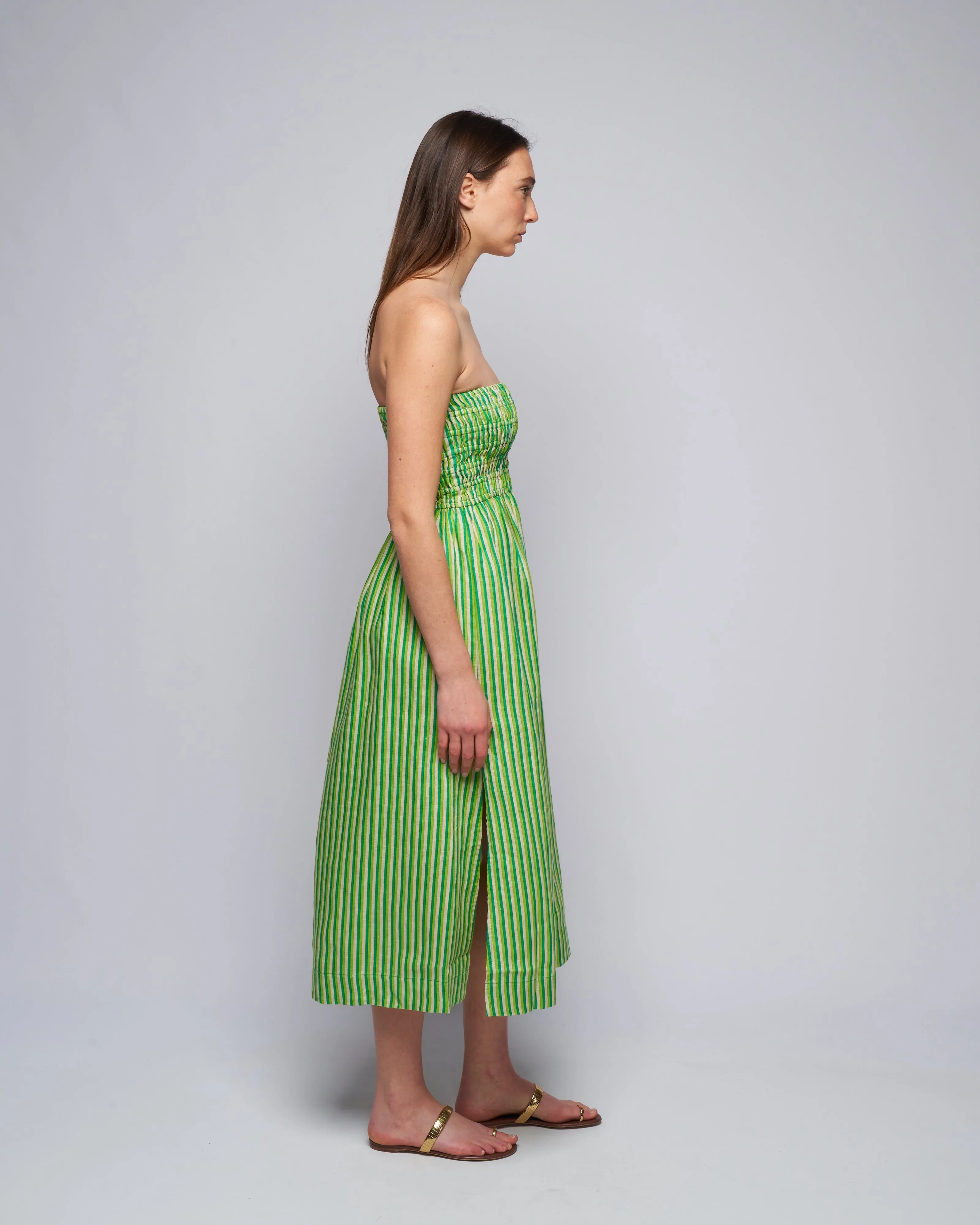 musee midi dress - bau-bau stripe print