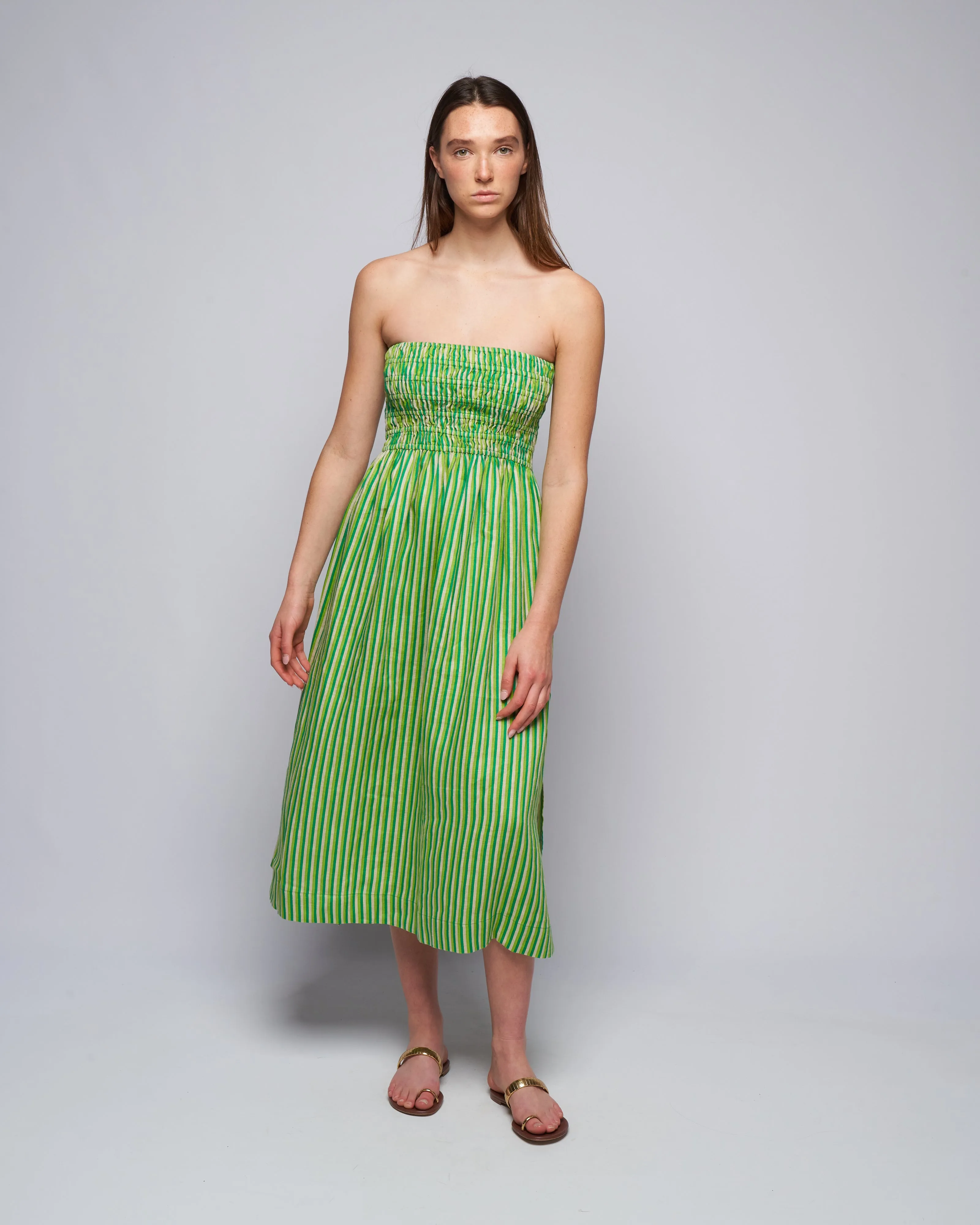 musee midi dress - bau-bau stripe print