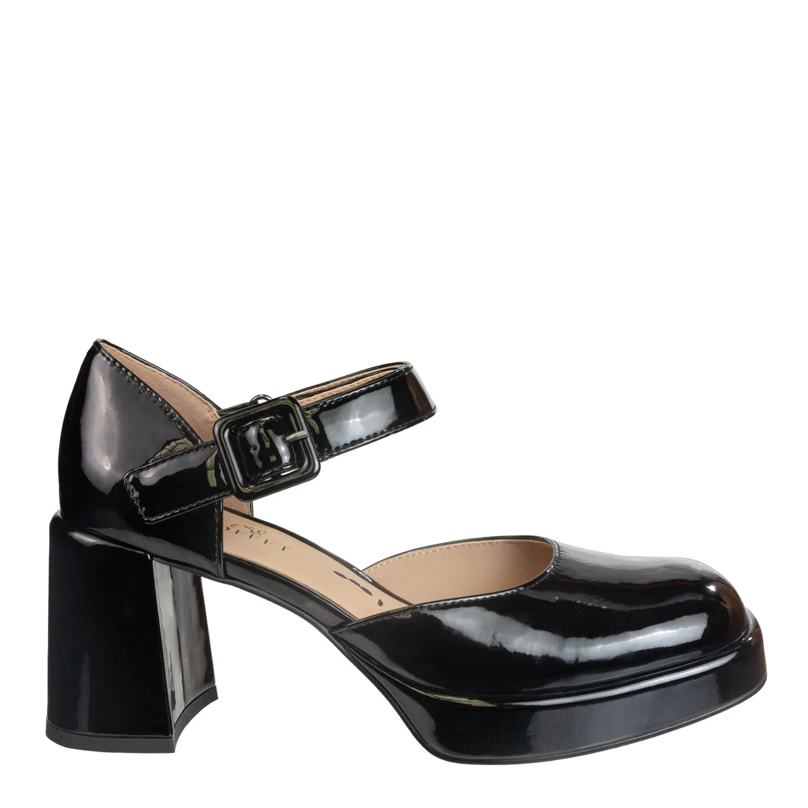 NAKED FEET - ESTONIA in BLACK PATENT Heeled Clogs