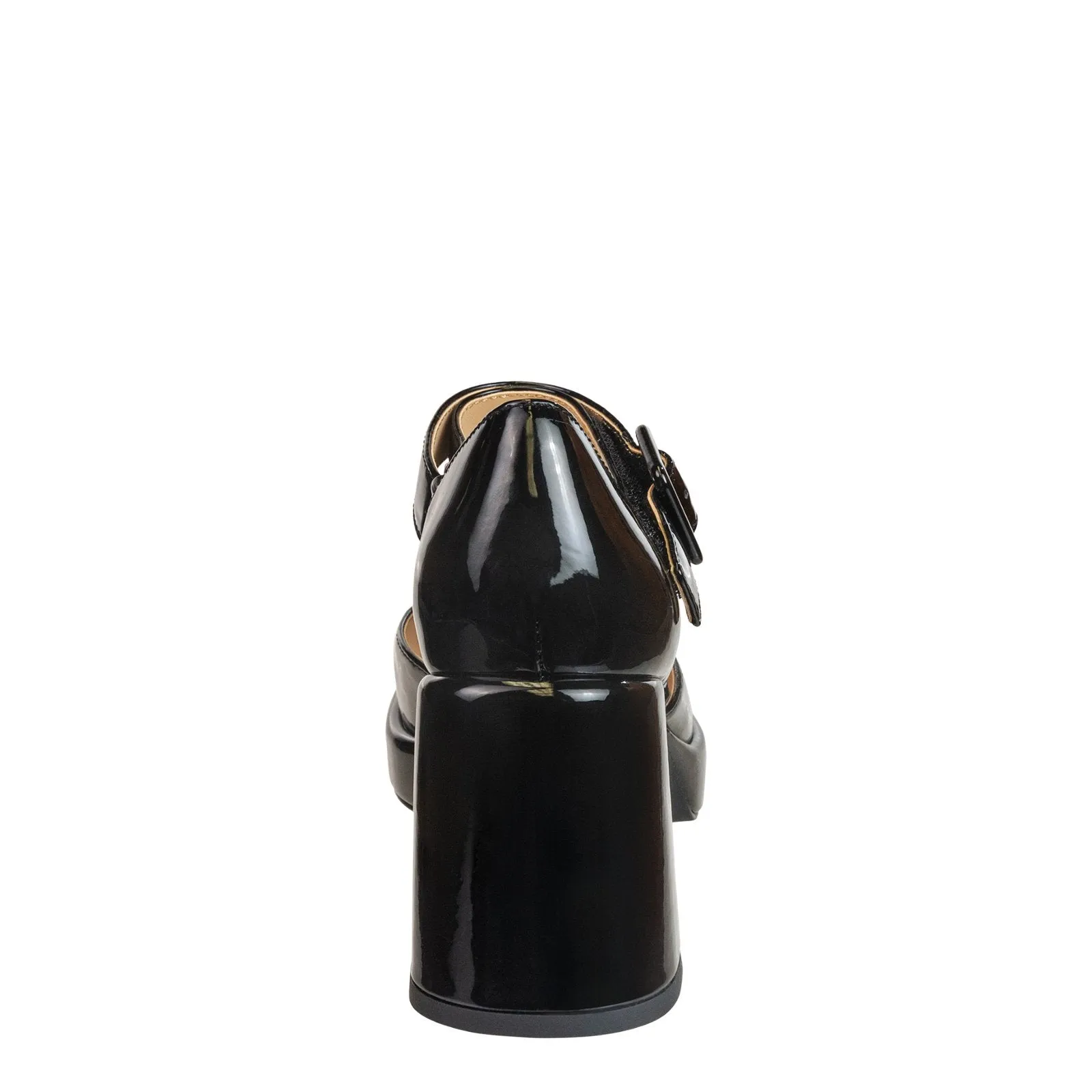NAKED FEET - ESTONIA in BLACK PATENT Heeled Clogs