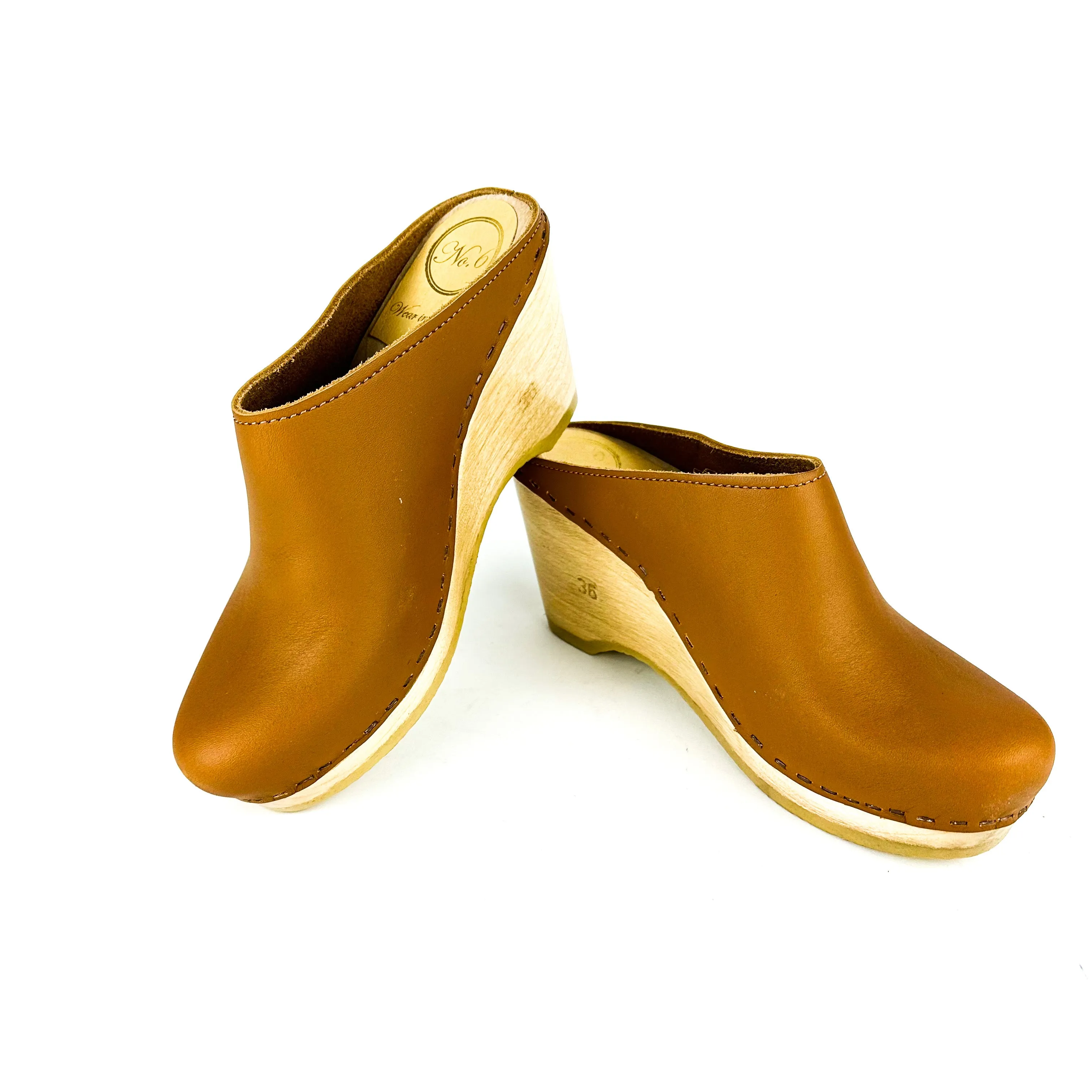 No. 6 - New School Clog on Wedge (Palomino)