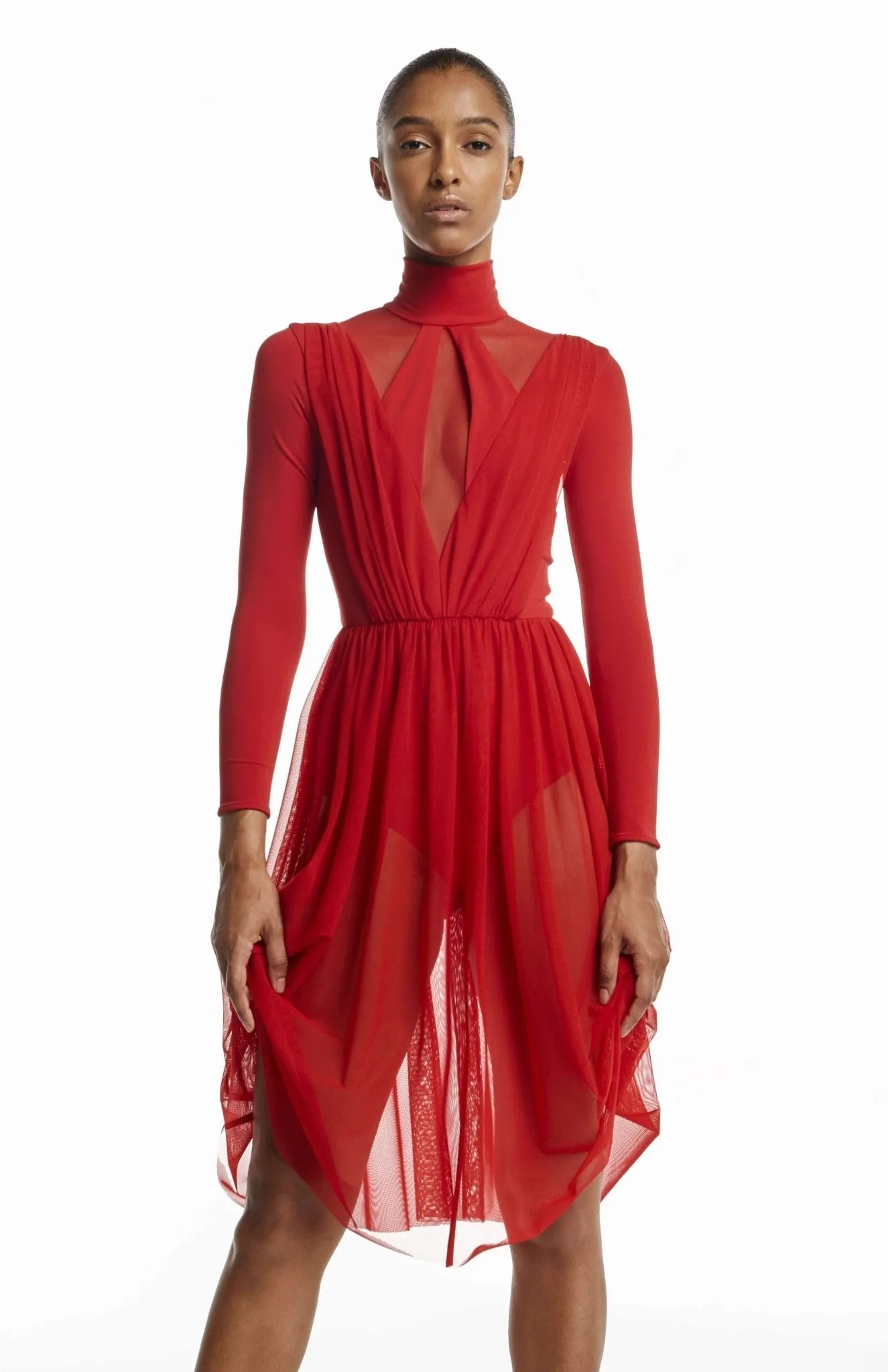 Nymphe | Chic Ballet: Sheer Cocktail Bodysuit Dress