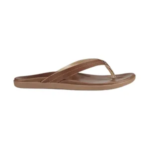 OluKai Women's Honu Leather Beach Sandals - Tan