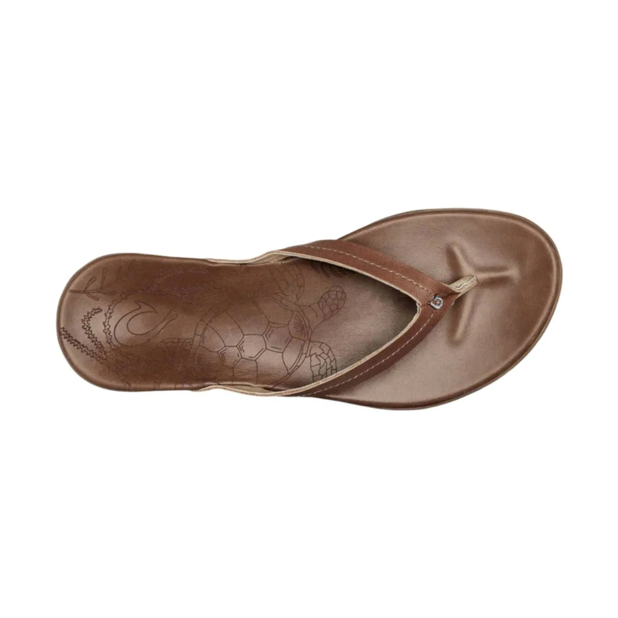 OluKai Women's Honu Leather Beach Sandals - Tan